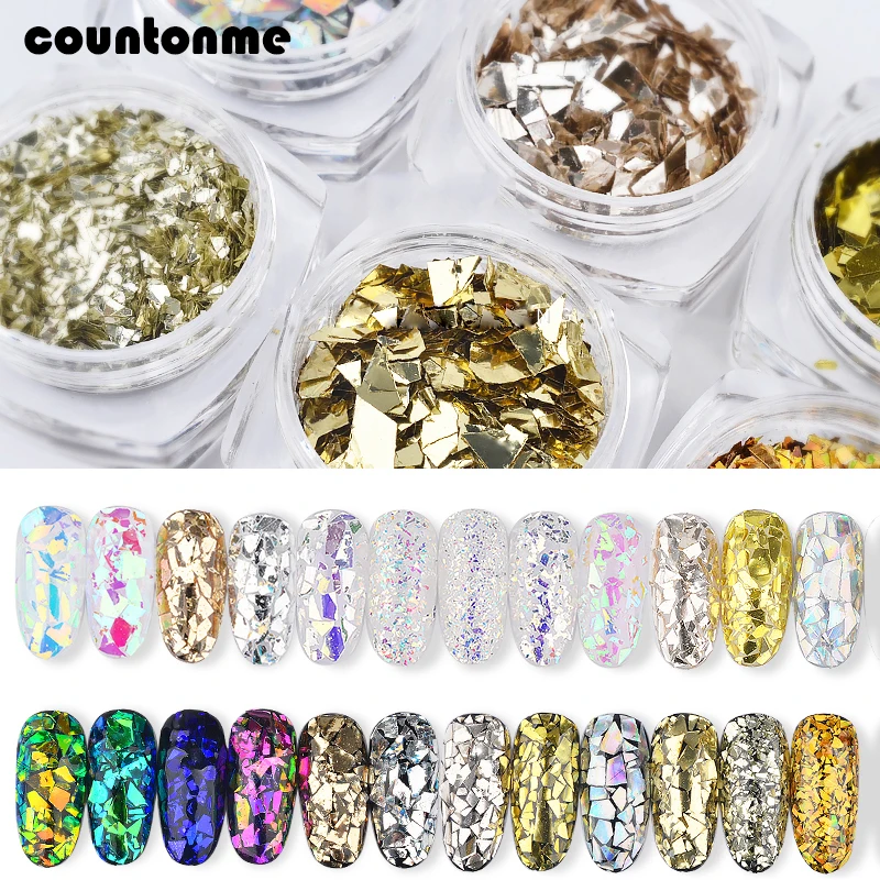 

6Pcs/set 3D Nail Art Sequins Spangles for nails Ultra-thin Irregular Nail Art Foils Paper Flakes Aurora Manicure DIYDecorations