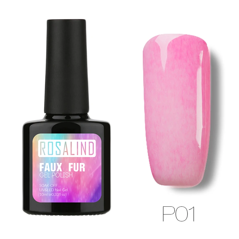 

ROSALIND 10ML Colorful Faux Fur Effect Semi Permanent Nail Gel Polish Gel Lacquer Nail Art Gel Nail Polish UV LED Gel Varnish