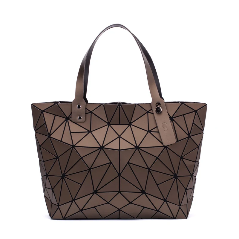 Goedkoop Matte Womens Handtas Diamond Tote PU Geometrische Messenger Schoudertas Laser Vlakte Vouwen Tassen Mode Toevallige Boodschappentas bolso