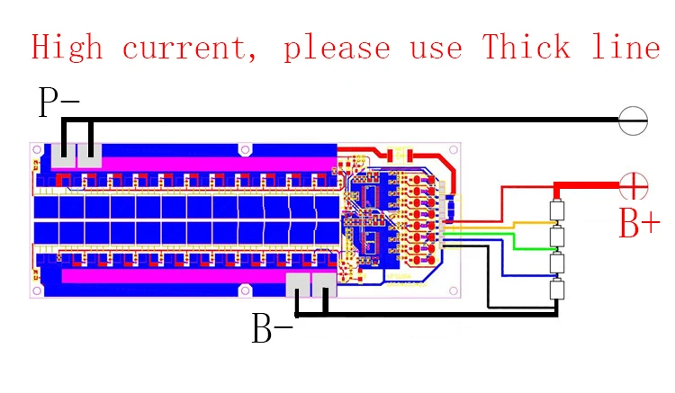 4S 200A 12,8 V LiFePO4 BMS/PCM/PCB Защитная печатная плата батареи для 4 пакетов 18650 батарейных ячеек с балансом