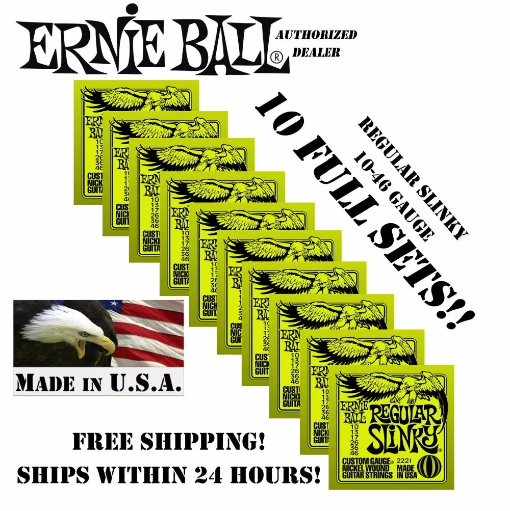 

10 Pack Ernie Ball Regular Slinky 10-46 Electric Strings 2221 (10 SETS)