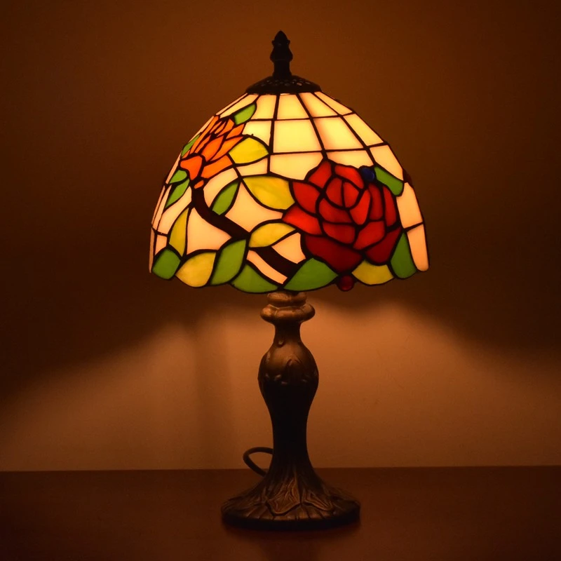 Tiffany Style Lamps Floral Night Light 8 Inches Small Stained Glass Desk Table Lamp Lighting 15 Inches Height Antique On Sale Night Lights Aliexpress