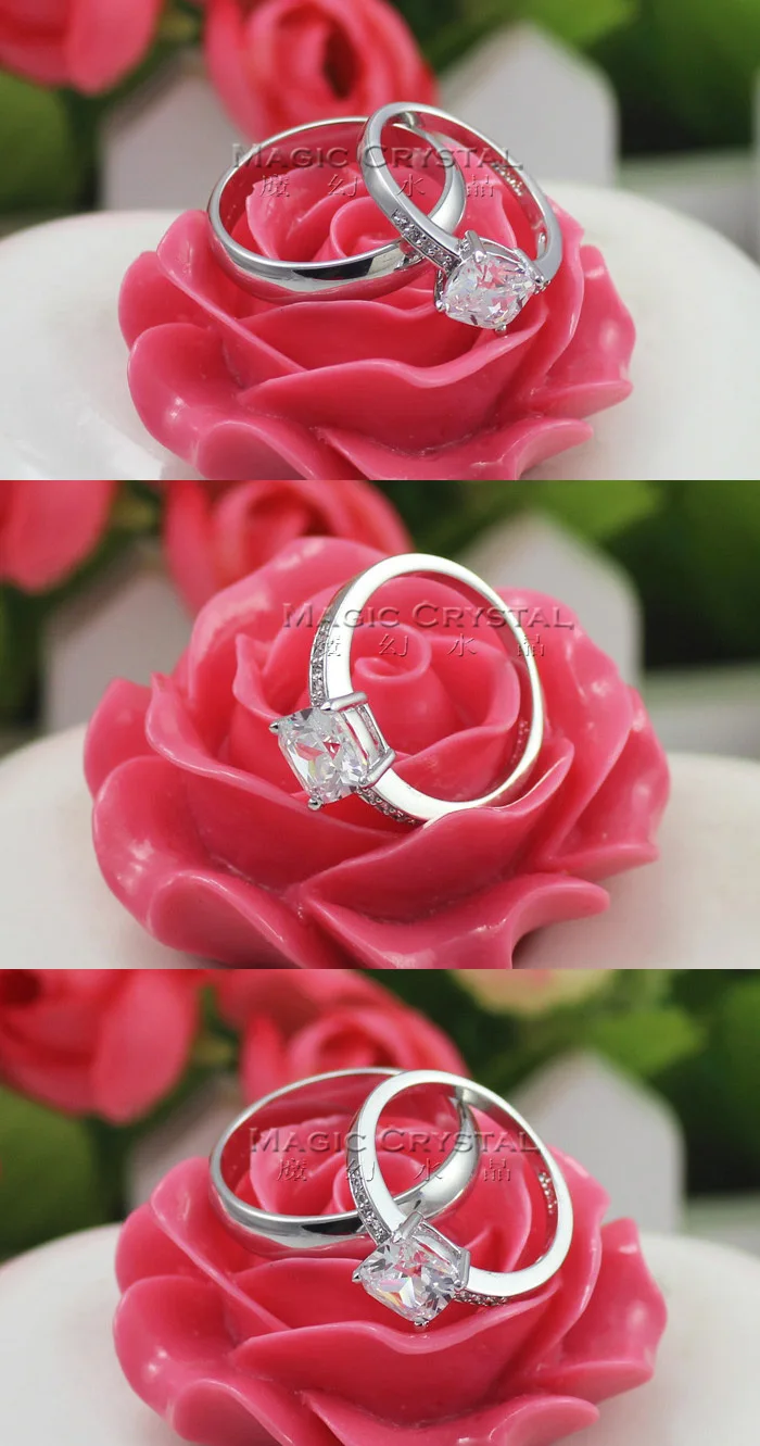 Moonrocy, Цирконий камень модные парные кольца ювелирное кристаллическое кольцо горячих свадебных для женщин и мужчин