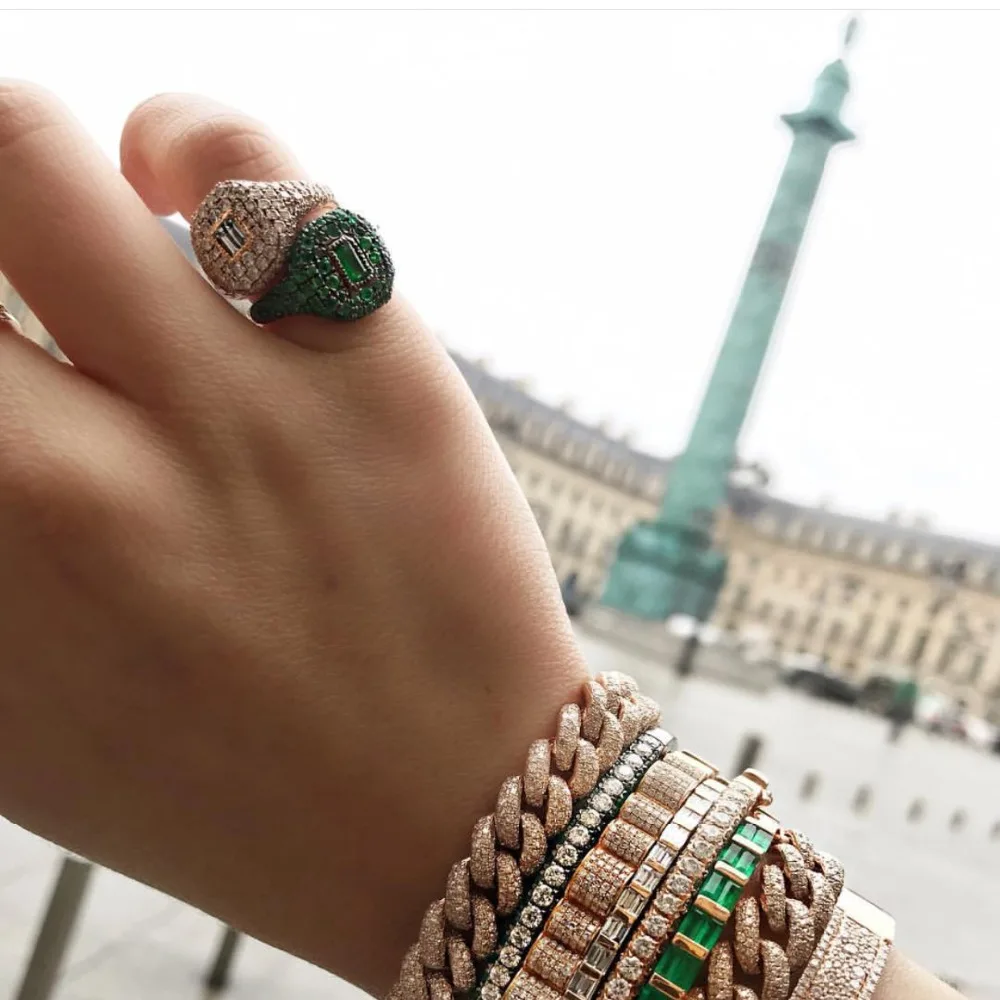 Online GODKI Monaco diseñador de lujo apilable anillos de Gargantilla para mujeres circón cúbico de boda compromiso Dubai American anillos de novia