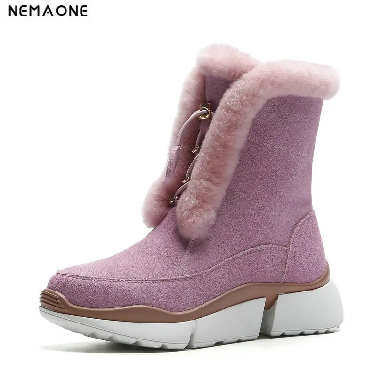

NemaoNe Winter Women Snow Boots Winter Women Keep warm Shoes Autumn Female ankle Platform Boots 2018 Woman Shoes