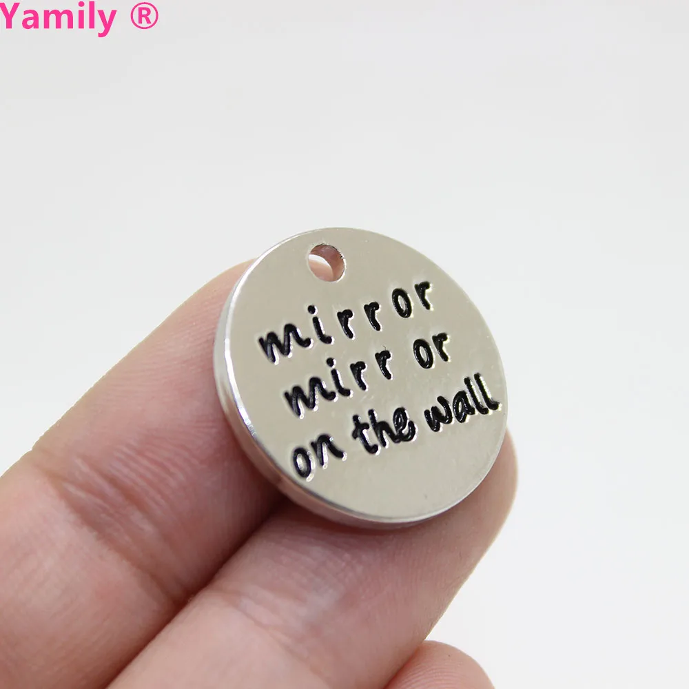 

Yamily 8pcs/ mirror mirror on the wall engraved charms metal zinc alloy plating mirror Charm Pendant for diy Jewelry Making
