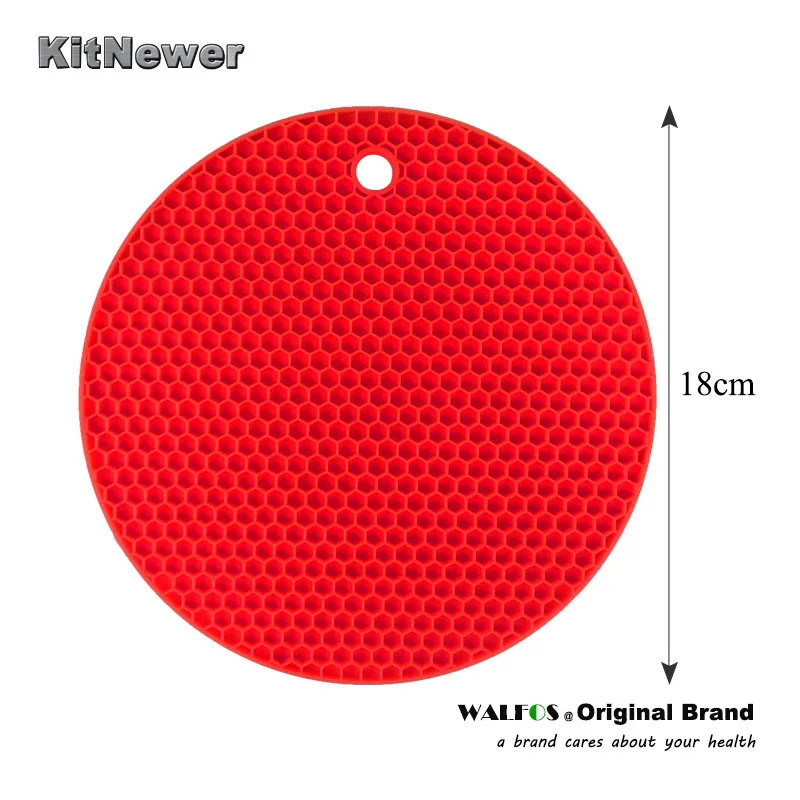 WALFOS 1 шт. толстые Нескользящие Термостойкие горячие подушечки Многофункциональные Силиконовые Прихватки, триветы, открывалки для банок и ложки подставки - Цвет: red