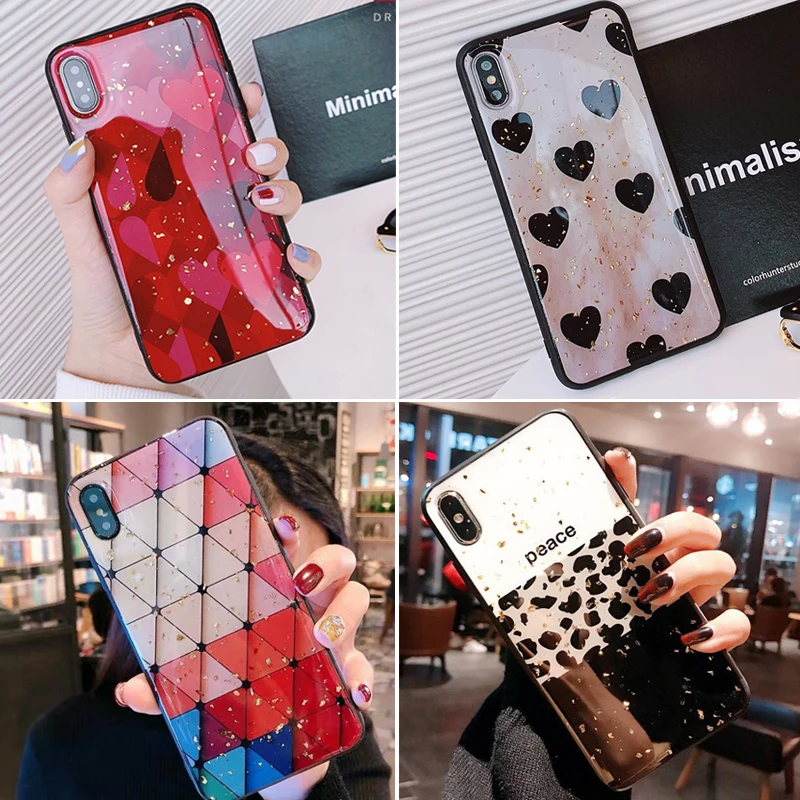 

For iphone 7 8 6 s Case Cover For Fundas iphone 6s XS Max XR X 6 7 8 Plus Case For iphone 6 7Plus 8Plus Case Red Heart Love Case