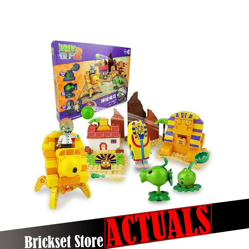 

Plants vs Zombies 050302 Mysterious Egypt Building Bricks Blocks anime action figures My world Minecraft Toys for childrenGifts