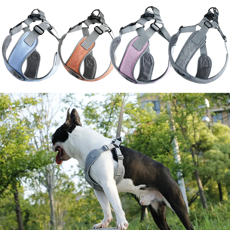 

Pet Breathable Harness Lead Leash for Puppy Adjustable Leashes Walking Polyester Mesh Harness for Small Medium Dog Outdoor