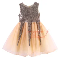 2016 New Hot Patchwork Girls Vestidos Party Sequined Dress For Wholesale Girls Design Clothes