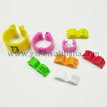 

free shipping 17 colorful small size plastic clip bird ring and pigeon foot ing