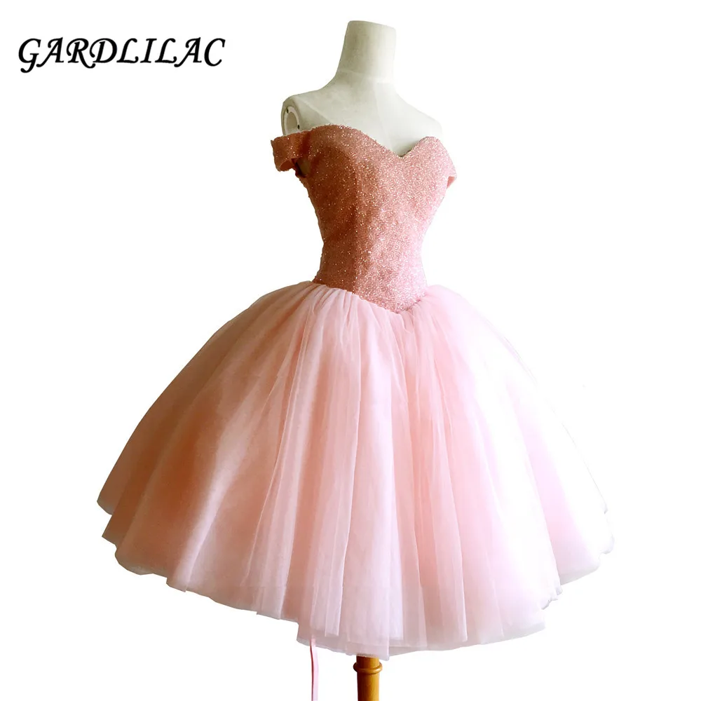 

Off The Shoulder Blush Homecoming Dresses 2018 Plus Size Short Prom Dress Beaded Cocktail Wedding Party Dress juniors