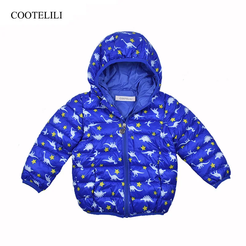

COOTELILI 80-130cm Cute Animal Dinosaur Baby Winter Jackets Girls Boys Coat Kids Clothes Hooded Snowsuit Infant Cotton Jackets