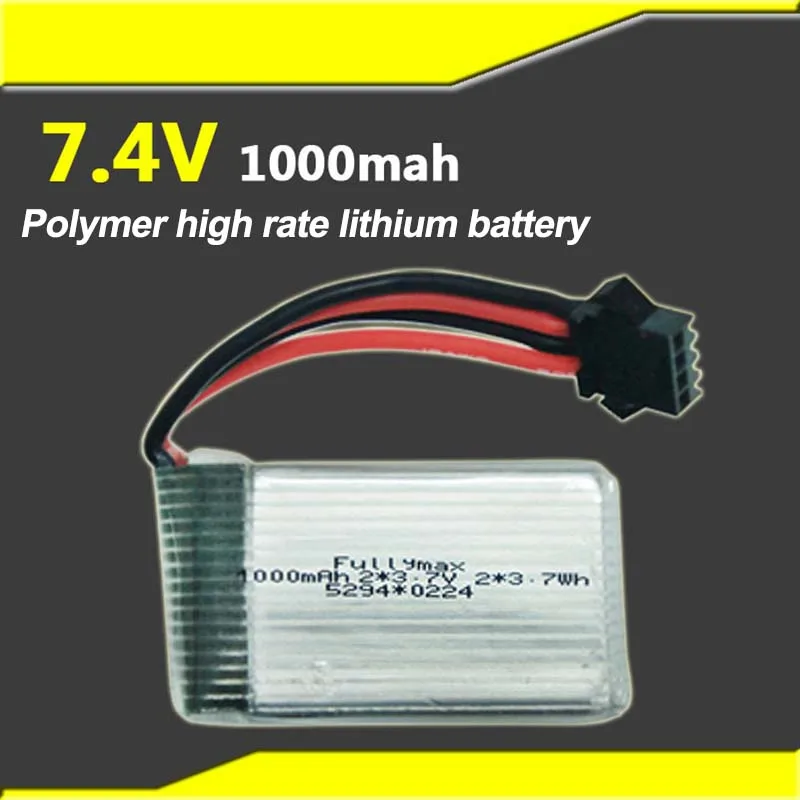 

7.4V 1000mAh large capacity lithium polymer high rate lithium battery youdi 818S aircraft suitable