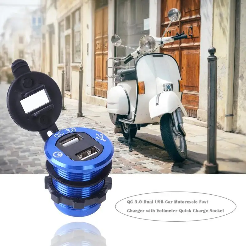 Быстрое зарядное устройство QC 3 0 с двумя USB портами и вольтметром|Кабели адаптеры