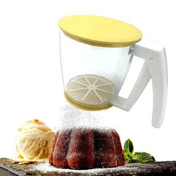 

Flour Sieve Semi-automatic Kitchen Flour Handheld Screen Mesh Strainer Flour Sieve Oil Strainer Colander Bread Cake Baking Tools