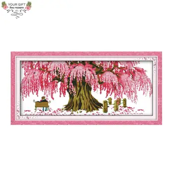 

Joy Sunday Free Shipping Counted and Stamped Looking Forward To Happiness Embroidery Cross Stitch kits for Home Decor R214