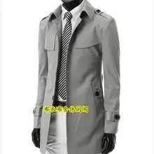 Средней длины тонкий сексуальный плащ мужчин однобортный фасон Пальто Длинные рукава мужская одежда мода весна-осень Большие размеры S 9XL