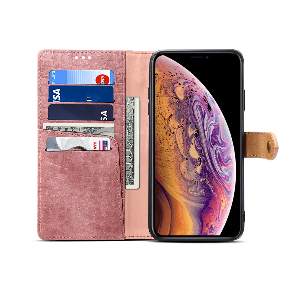 Роскошный кожаный чехол с крокодиловым узором для IPhone XS Max XR X 8 7 6 6S Plus 8plus