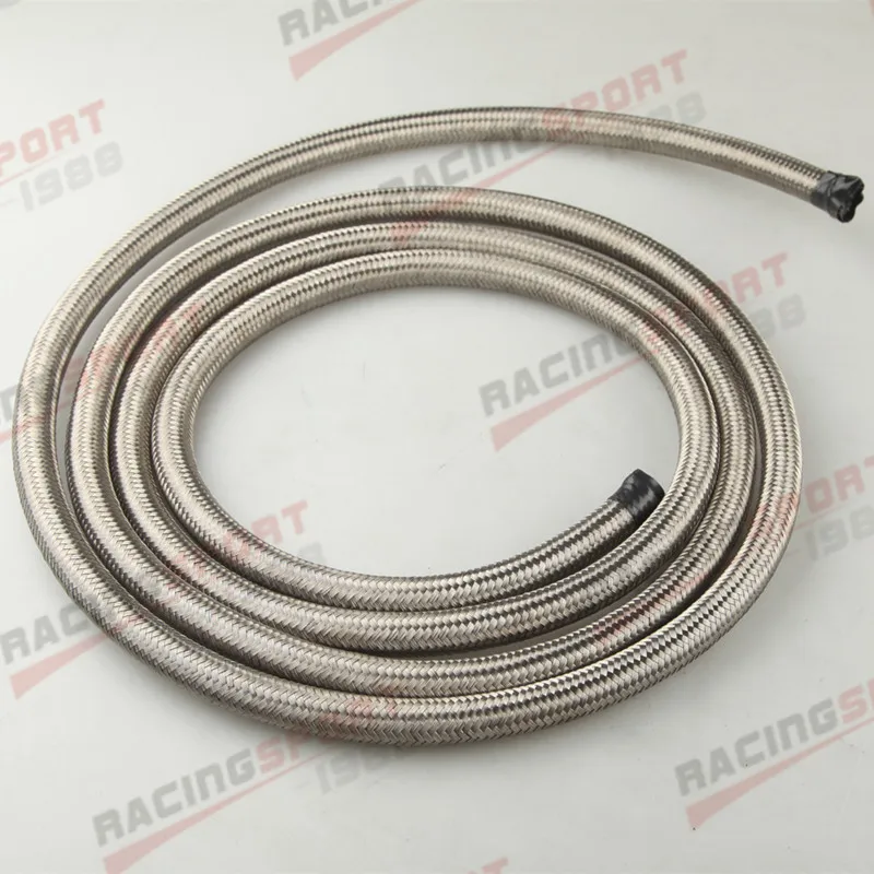 An6 An6 6an Stainless Steel Braided Fuel Line Oil Gas Hose 6m (19.7ft