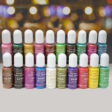 20 renkler için 10g/şişe UV reçine sıvı inci boya Pigment reçine epoksi DIY takı yapımı el sanatları boyama boya renklendirici