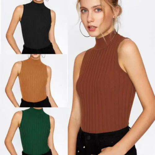 Fashion Women's Ladies Crop Top Soild Vest O-neck Summer Casual Tank Top Vest Sleevelees Shirt OL Women's Clothes