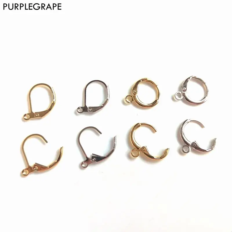 

10pcs Alloy Plated Gold Diy Base Earrings Ear Hook Jewelry Making Accessories