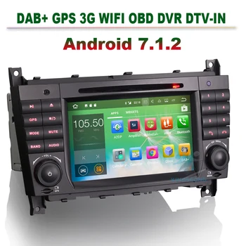 

7" Android 7.1.2 Autoradio Car DVD CD Player GPS Navigation for Mercedes Benz C-Class W203 CLC W203 CLK Class W209 Radio 3G OBD