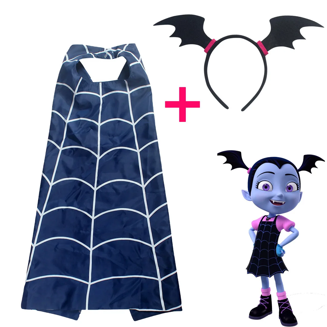 

Vampirina Girls Cosplay Cartoon Cloak Cape Vampire Girl's Mask Headband Kids Party Christmas Gift Costumes Action Figure Toys