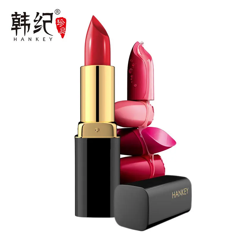 

Luxury Lipstick gold color Food Grade Smooth 6 Colors Deep Moisturizing Lipstick 65% Rose Essential Oil ACID Lipgloss