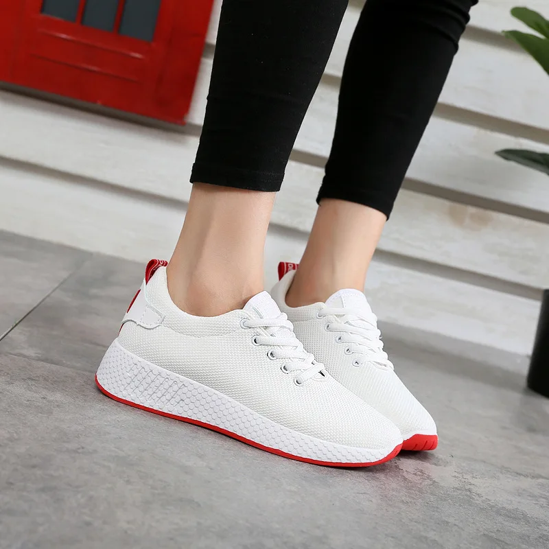 

QWEDF 2019 New Spring and Autumn Women's Vulcanized Shoes Flying Woven Breathable Comfortable Women's Casual Shoes AG-23