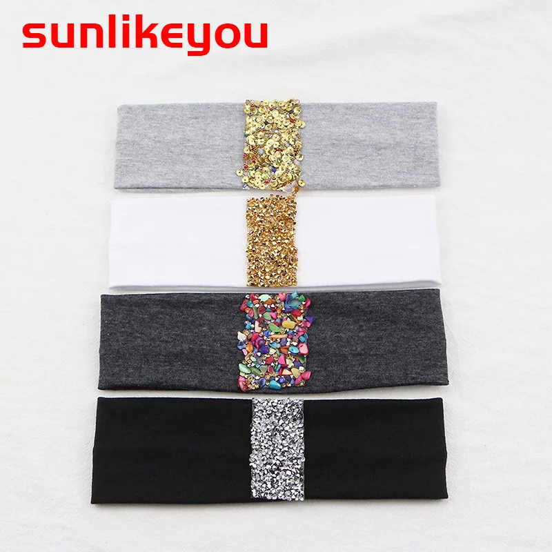 

Sunlikeyou Kids Colorful Stones Baby Hair Accessories Cotton Elastic Newborn Headwear Boy Hair band Turban Baby Girl Headbands
