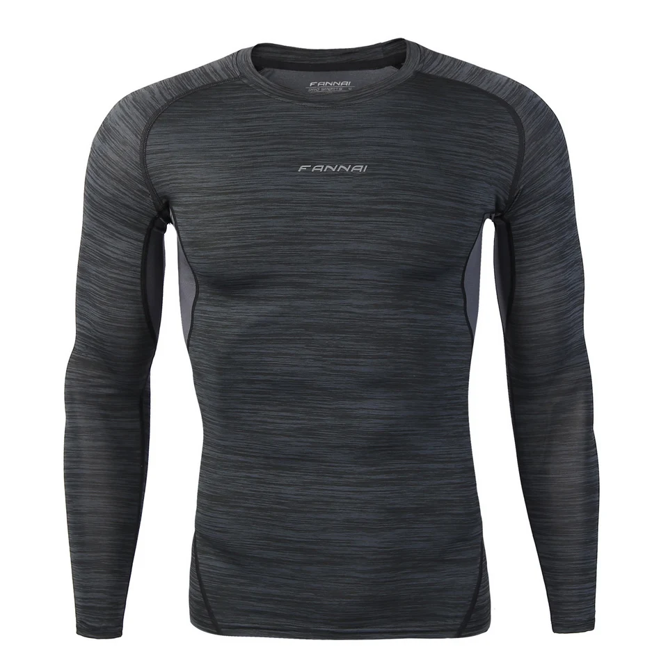 FANNAI сжатия Беговая футболка для Для мужчин плотно Sportwear Dry Fit Gym Фитнес футболка Для мужчин s тренинга с длинным рукавом рубашка AM311