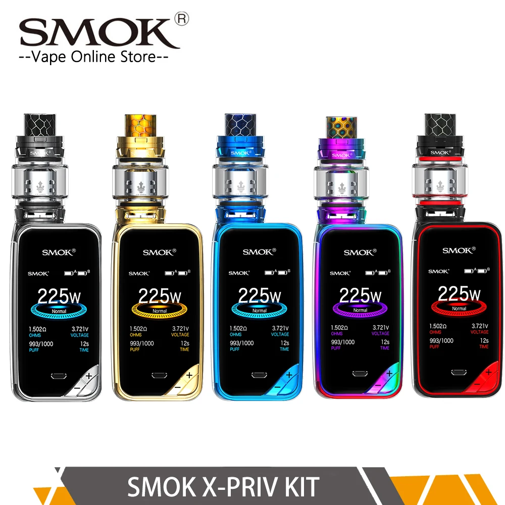 

Original SMOK X-PRIV Kit SMOK VAPE Kit with 8ml TFV12 Prince Tank Vaporizer 225W X-PRIV Mod Electronic Cigarette vs G-priv 2