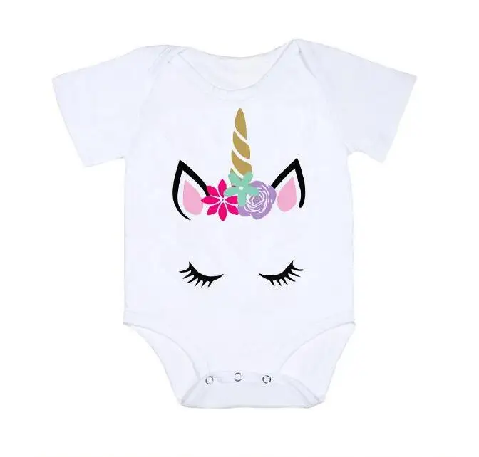 

Infant Girl Toddler Boy Rompers Baby Romper Unicorn Newborn Summer Clothes Clothing Short Sleeve Unisex Clothing For Kids 2019