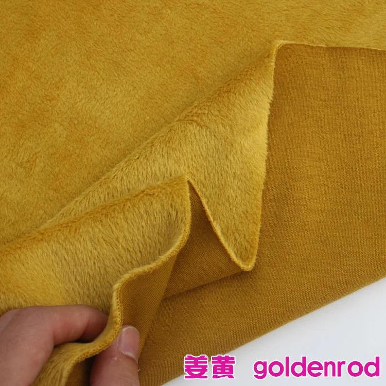 Бархатная трикотажная ткань Goldenrod из хлопка полиэстера Роскошная детская одежда
