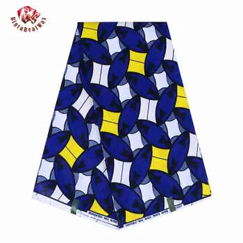 

African Wax Print Fabric new Bintarealwax Fabric Ankara African Batik 100% Breathable Cotton Green Dot Fabric 24fs1174