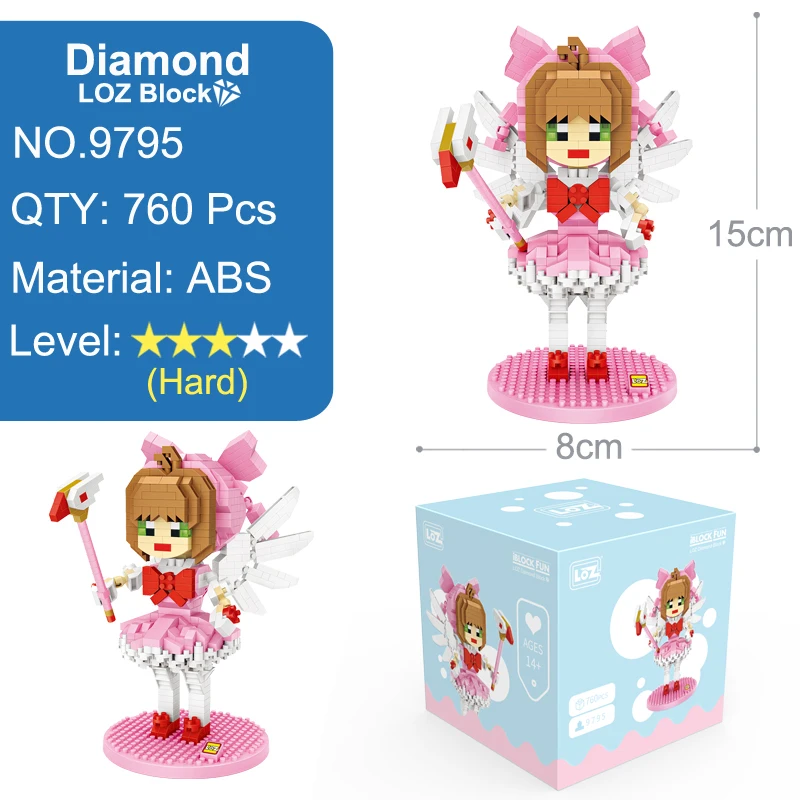 LOZ Сакура карточка каптор фигурки модели блоков игрушки иблок развлечение