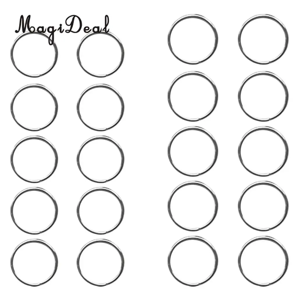 MagiDeal 10 Pieces Scuba Diving Stainless Steel Split Ring for Gear Attachment 22mm/30mm