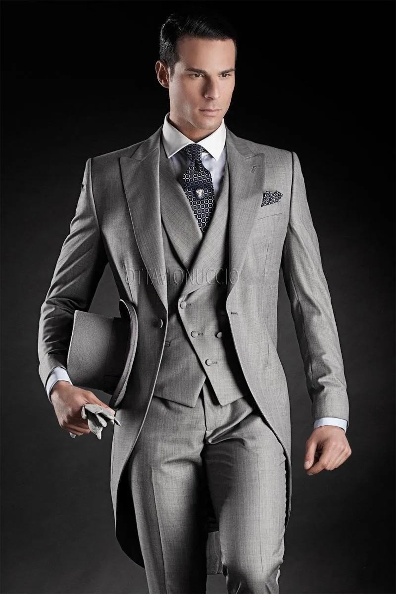 Custom Made Morning Suits Groom Wedding Suits Handsome Groomsman Business Suits Prom Suits