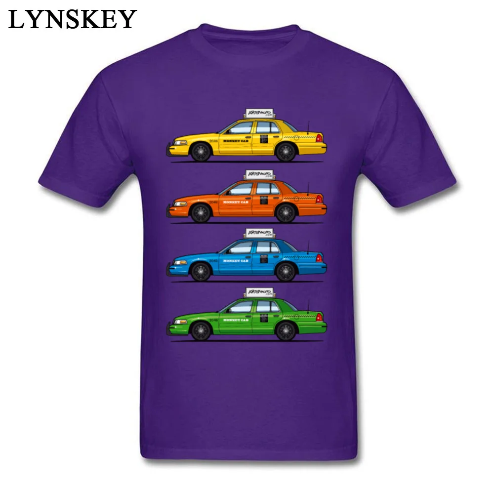 T-shirts Leisure Short Sleeve Cute Crewneck Cotton Tops Tees Printed On Summer Fall Color Taxi Cabs Crown Vic Clothing Shirt for Men Color Taxi Cabs Crown Vic purple
