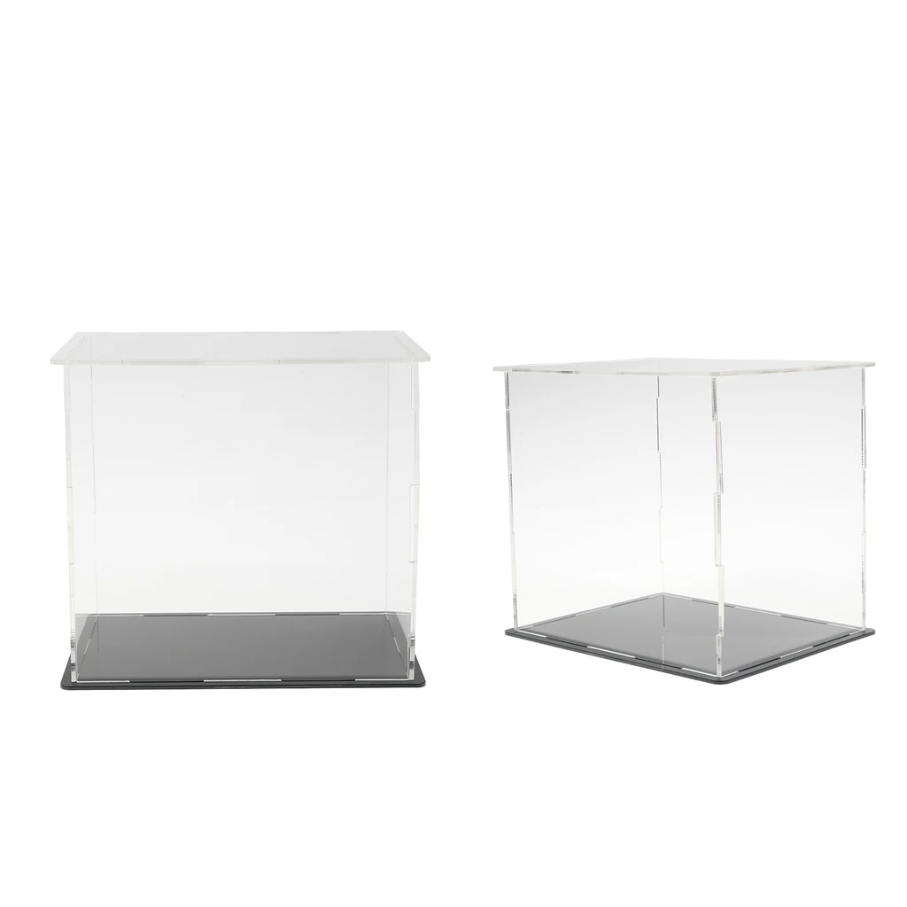 2pcs Clear Acrylic Display Box Case Model Display Dustproof 13.5x10x13cm
