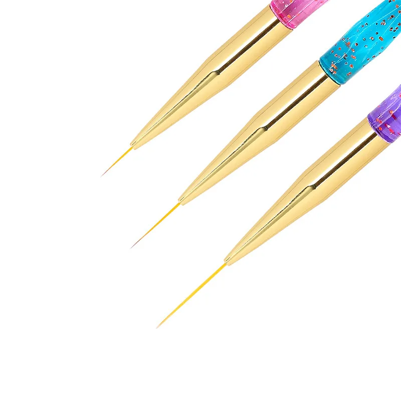 3 шт./компл. розовый синий зеленые акриловые для дизайна ногтей линий сетки полосатая кисть 3D Советы Дизайн Цветочный Рисунок Ручка Маникюр Инструмент