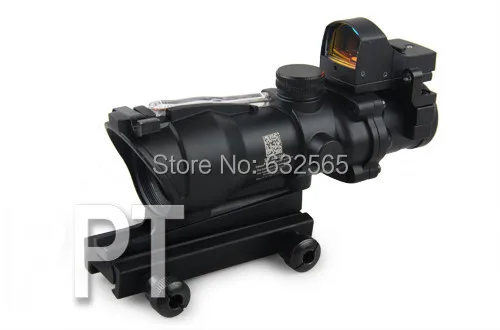 

Tactical 4X32 ACOG Style Rifle Scope With Mini Red Dot For hunting