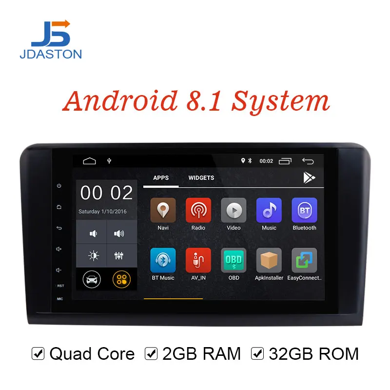 

JDASTON Android 8.1 Car Multimedia Player For Mercedes Benz ML GL CLASS W164 ML350 ML500 GL320 2 Din Car Radio GPS Navi RDS