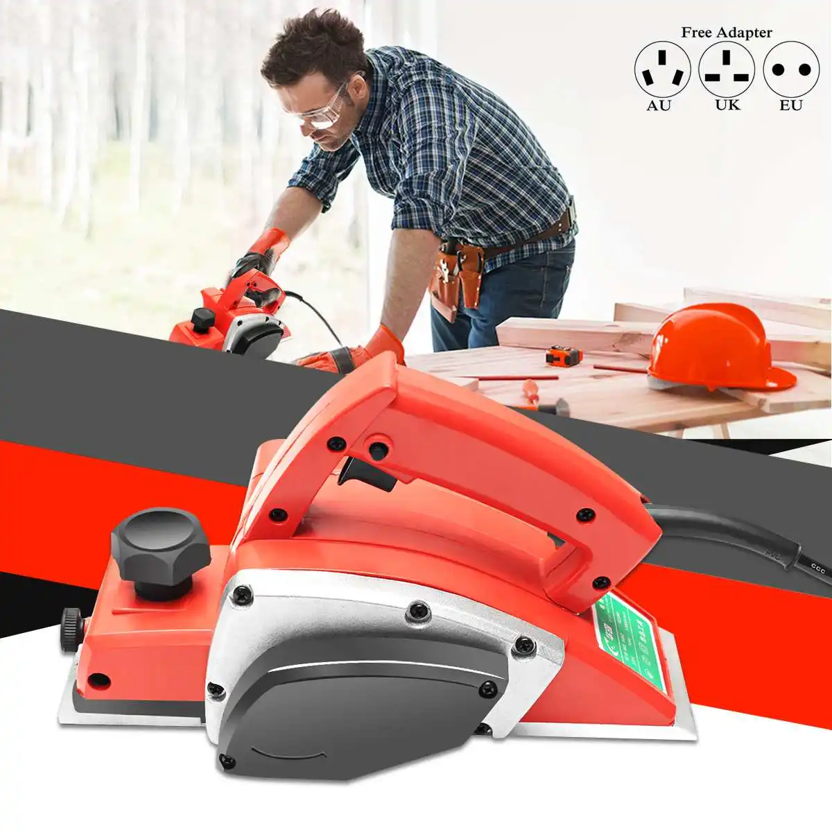

600W 16000r/min Electric Wood Planer Machine 82mm Woodworking Planer Carpentry 220V Wood Planing Tools Multi-function
