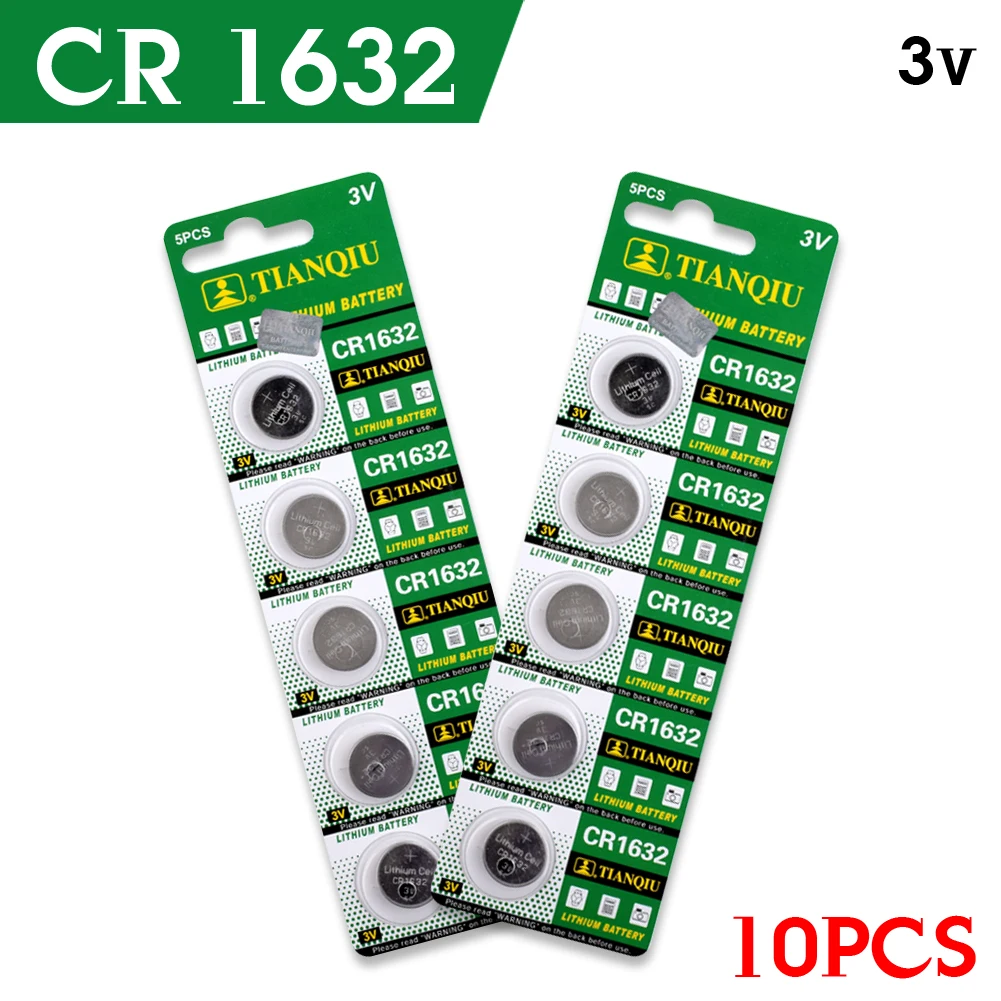 

Hot Button battery 10Pcs CR1632 BR1632 DL1632 ECR1632 LM1632 lithium battery Cell Button Toys 1632 Batteries Card Retail