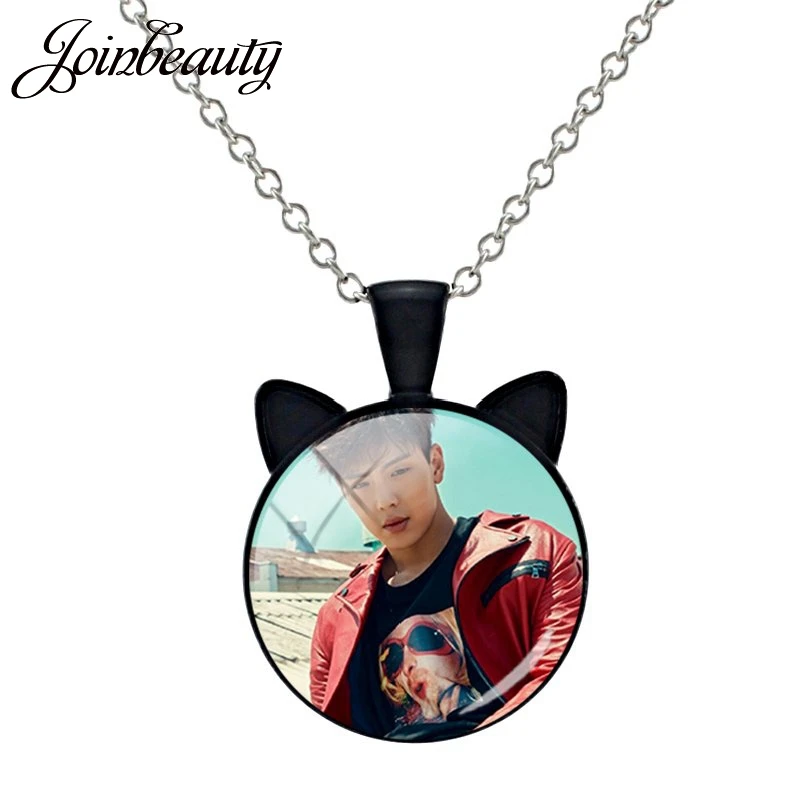 JOINBEAUTY, модное винтажное ожерелье Kpop Monsta X с кошачьими ушками, кулоны из стекла, ожерелье для мужчин и женщин, аксессуары MN07 - Окраска металла: MN13