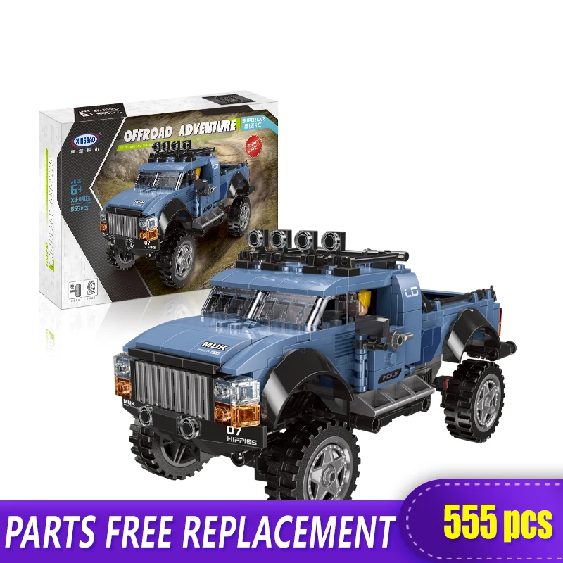 

XingBao Buggy 03032 Building Blocks 555pcs Vehicle Blocks Set compatible with LOGO PUBG Bricks for Children Gift Adult Toy